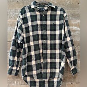 Ralph Lauren Men’s Green and Cream Plaid Shirt
